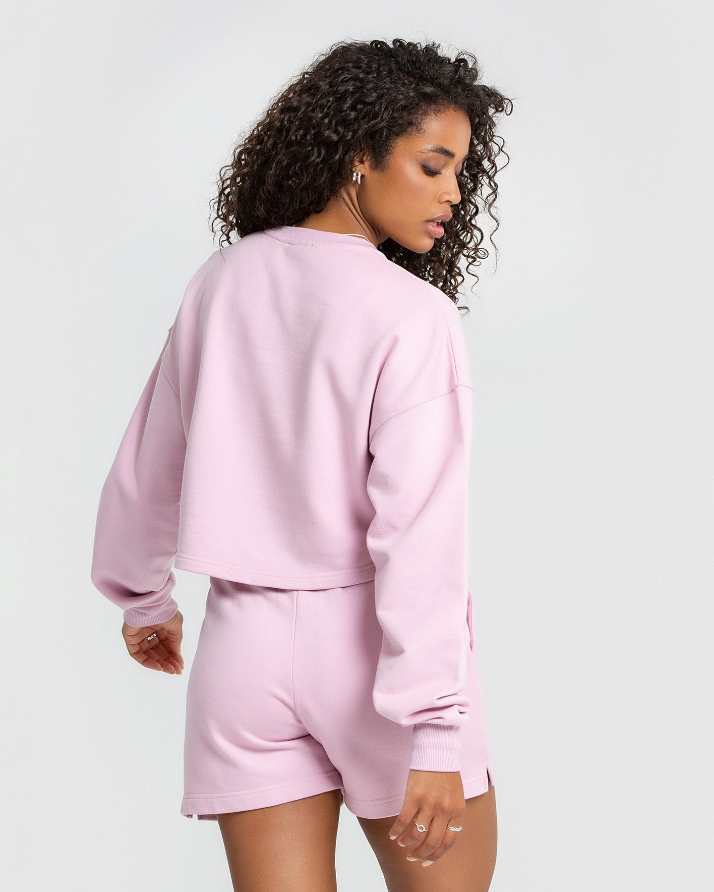 Comfort Cropped Crew Neck | Pastel Rose