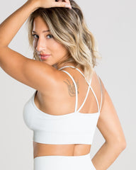 Power Seamless Sports Bra | Washed Light Grey