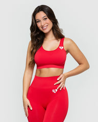 Power Seamless Sports Bra | Red