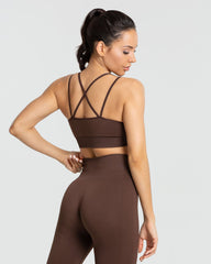 Power Seamless Sports Bra | Walnut Brown